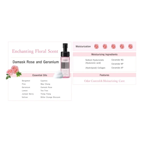 На фото піна для інтимного догляду Iroha Intimate Wash Foam Type Damask Rose and Geranium 150 мл