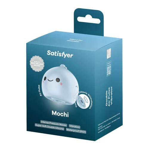 На фото вакуумний кліторальний стимулятор Satisfyer Mochi Frost Blue 