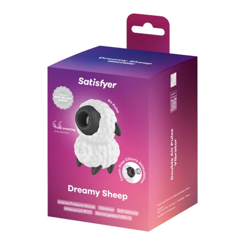 На фото вакуумний кліторальний стимулятор Satisfyer Dreamy Sheep 