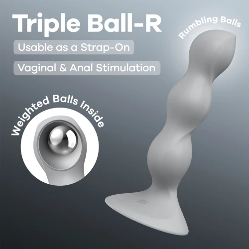 На фото анальний стимулятор-намистини Satisfyer Triple Ball-R Grey 