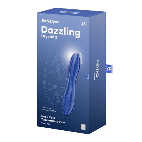 На фото двосторонній скляний дилдо Satisfyer Dazzling Crystal 2 Blue 