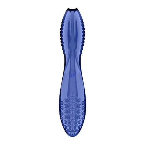 На фото двосторонній скляний дилдо Satisfyer Dazzling Crystal 2 Blue 