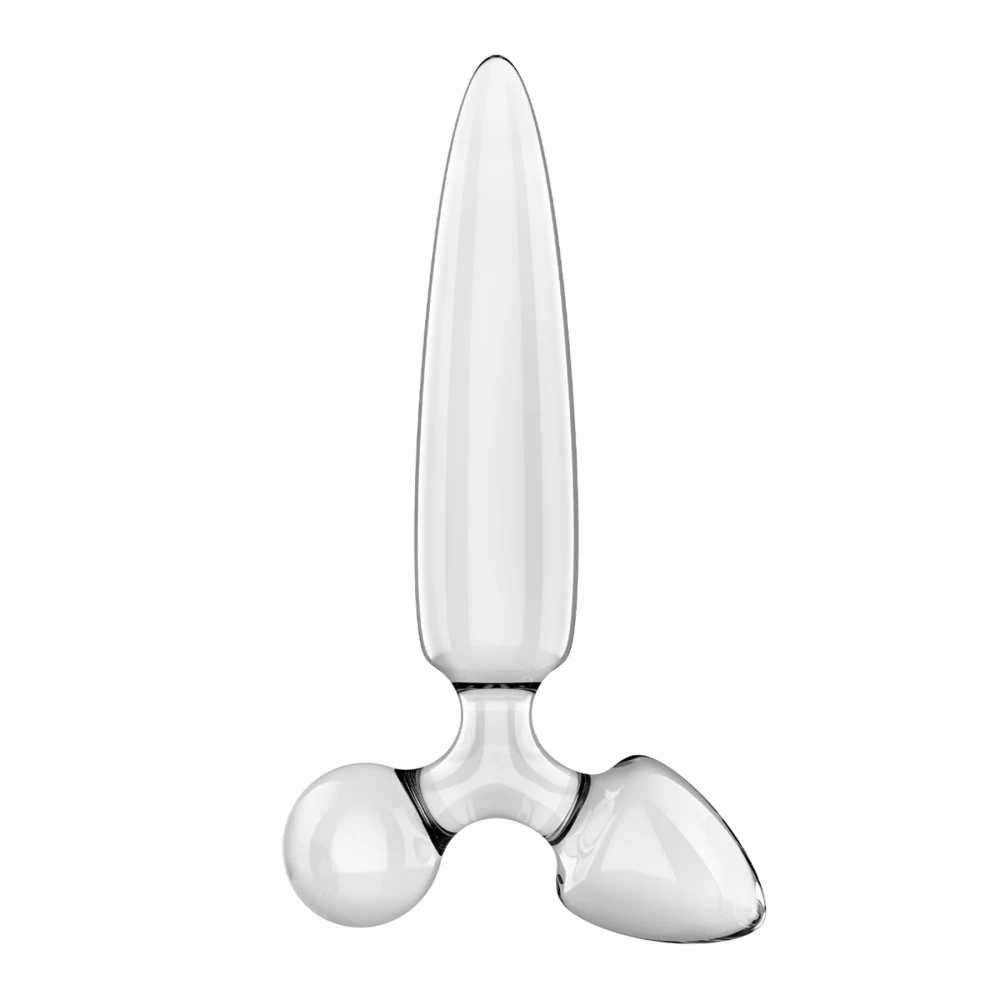 Скляне дилдо Satisfyer Triple Crystal 1 Transparent