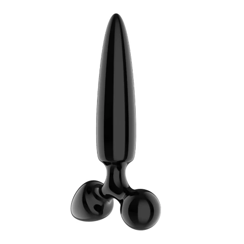 На фото трехсторонний стеклянный дилдо Satisfyer Triple Crystal 1 Black