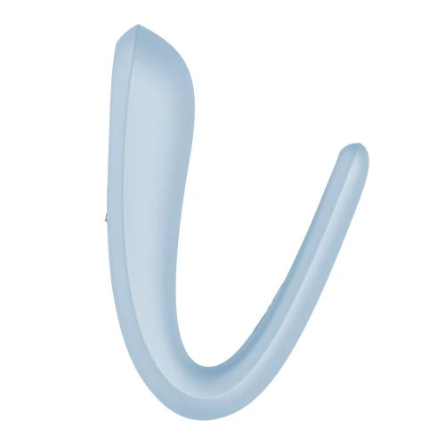 На фото вібратор для пар Satisfyer Double Classic Light Blue з одним моторчиком 