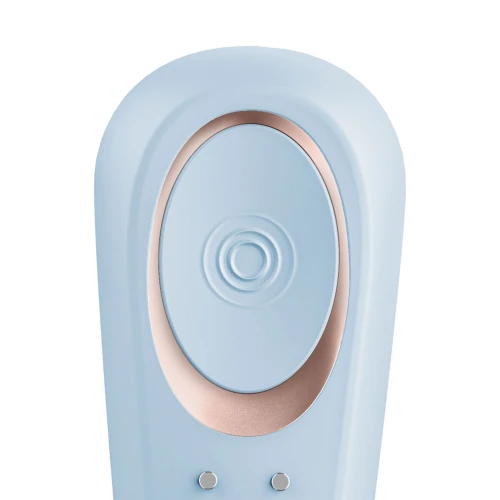 На фото вібратор для пар Satisfyer Double Classic Light Blue з одним моторчиком 