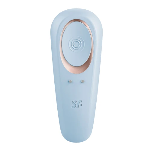 На фото вібратор для пар Satisfyer Double Classic Light Blue з одним моторчиком 