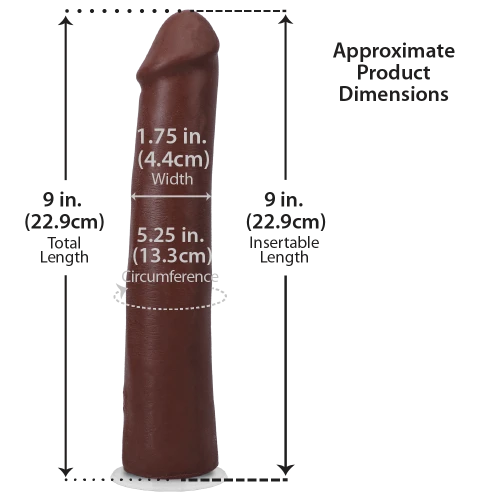 На фото фаллоимитатор Doc Johnson The Realistic Cock ULTRASKYN - 9 Inch Chocolate