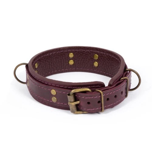 LOVECRAFT — Ошейник фиолетовый из натуральной кожи размер M