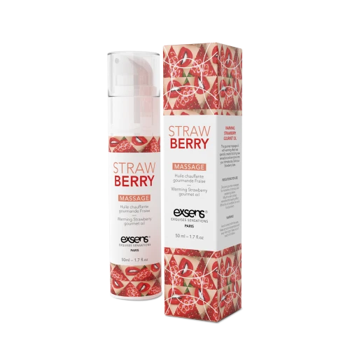 EXSENS Strawberry 50мл - съедобное массажное масло без сахара и парабенов