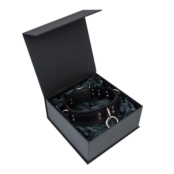 LOVECRAFT — Ошейник черный из натуральной кожи размер S