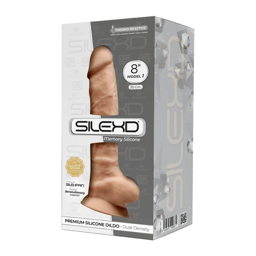 На фото зображено тілесний реалістичний фалоімітатор на присосці із технологією Silexpan SilexD Vetus Flesh унісекс на білому тлі.