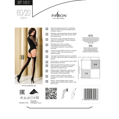 Passion ST101 1/2 nero - Женские чулки