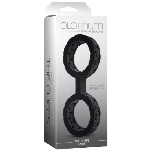 Doc Johnson The Cuffs Large - Black - Черные наручники из силикона