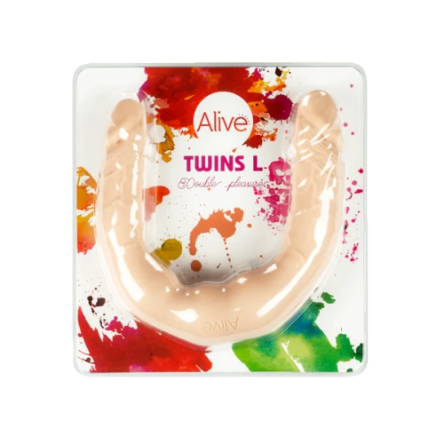 Alive Twins размер L - Двойной фаллоимитатор, 40 см в длину