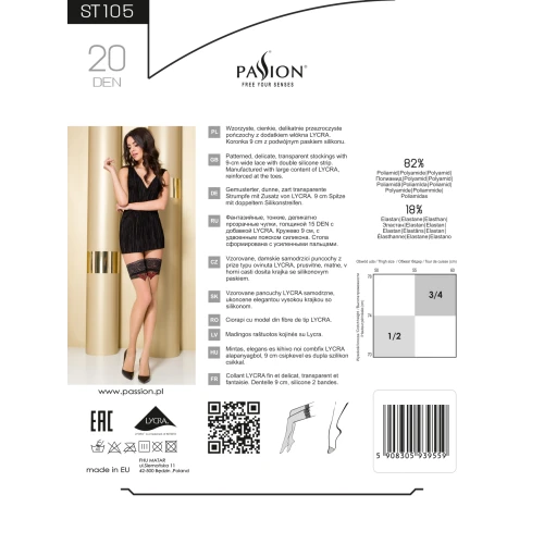 Passion ST105 1/2 red - Женские чулки