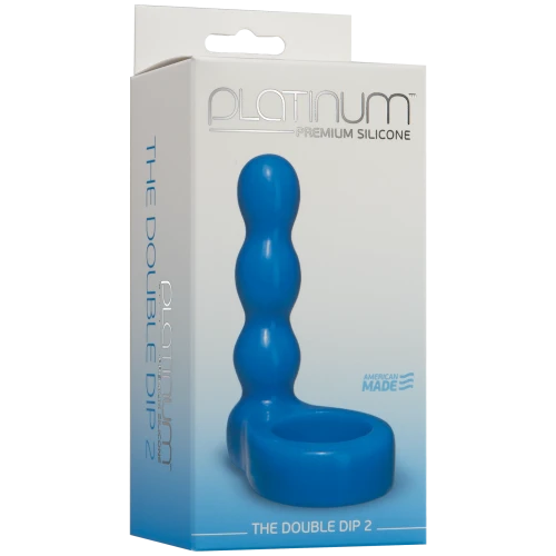 Насадка для двойного проникновения Doc Johnson The Double Dip 2 Blue (мятая упаковка!!!)