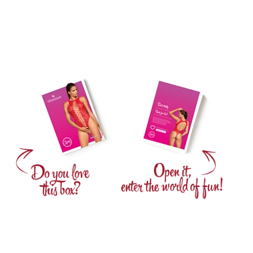 Ажурный бодистокинг с эффектом шнуровки Obsessive B120 teddy red S/M/L, красный (мятая упаковка!!!)