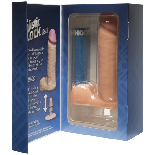 Фаллоимитатор Doc Johnson The Realistic Cock 8 inch White - ULTRASKYN, Vack-U-Lock (мятая упаковка)