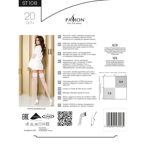 Passion ST108 3/4 nero - Женские чулки