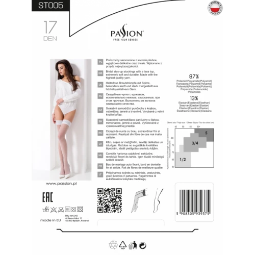 Passion ST005 5 bianco - Чулки недорогие