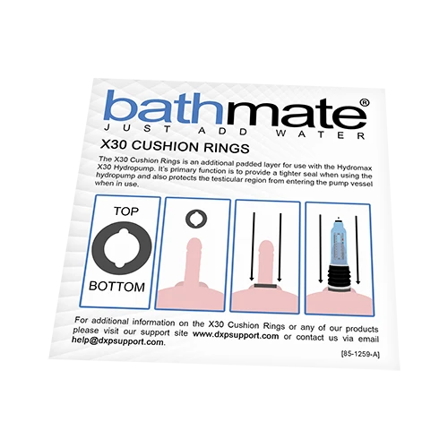 На фото изображено белое кольцо комфорта X30 (Hydromax 7) для мужчин на черном фоне