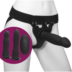 Doc Johnson Body Extensions - BE Naughty - Black - Набор для страпона с вибрацией 