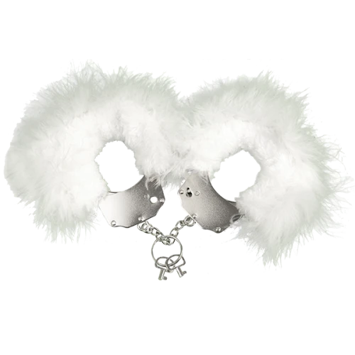 Adrien Lastic Handcuffs White - Наручники с мехом