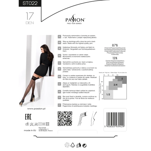Passion ST022 1/2 nero - Женские чулки