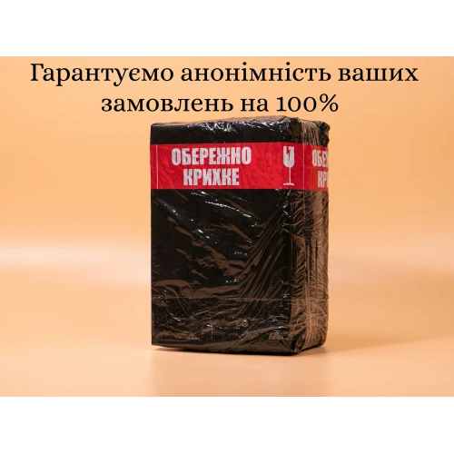 На цьому фото зображено коробку з гарантією 100% анонімності товару.