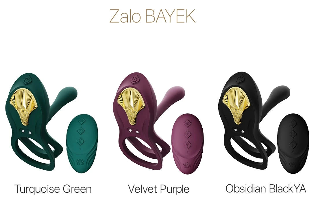 на фото изображены разные цвета смарт эрекционного кольца Zalo