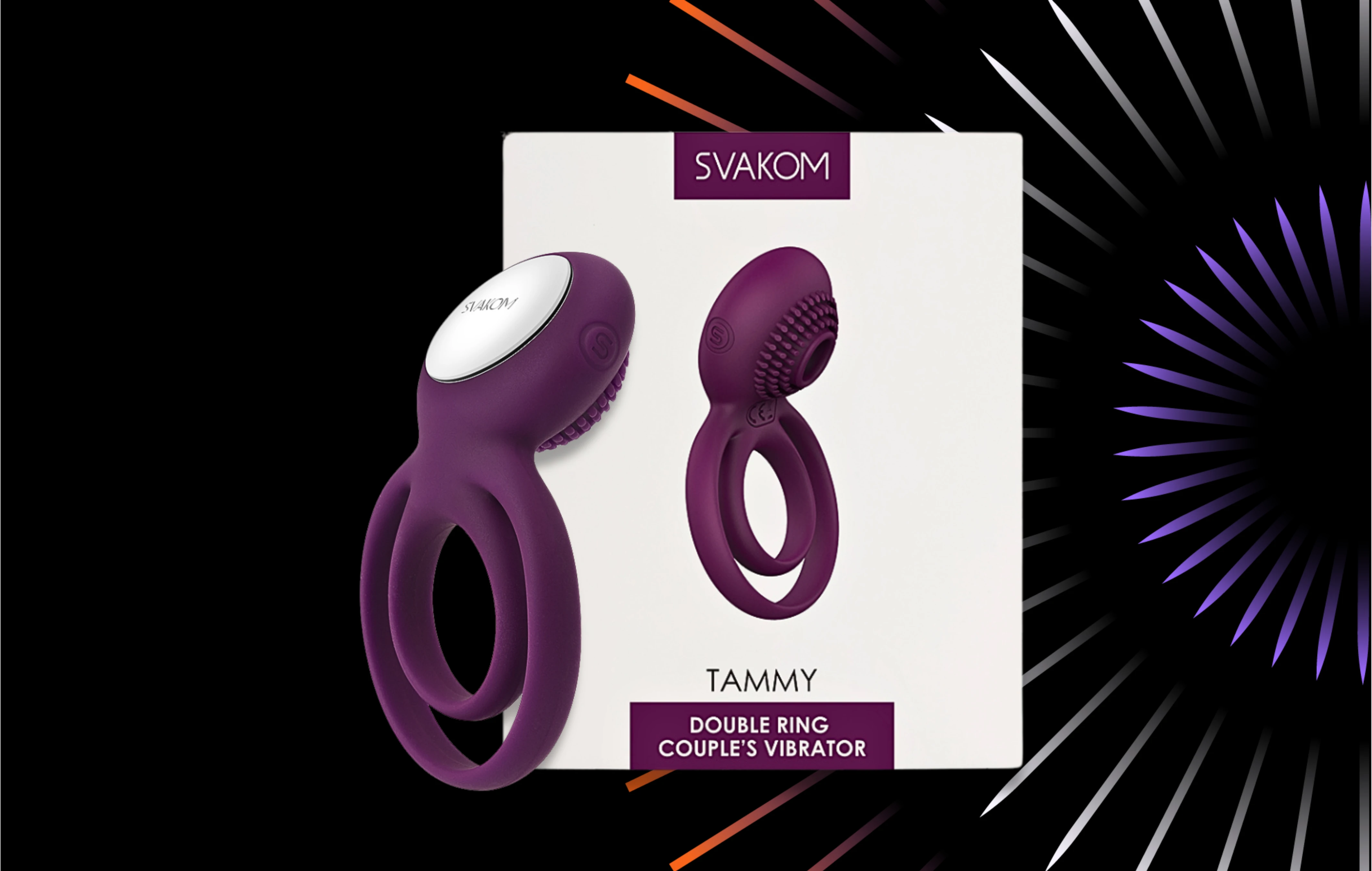 на фото зображене ерекційне віброкільце для пар Svakom Tammy