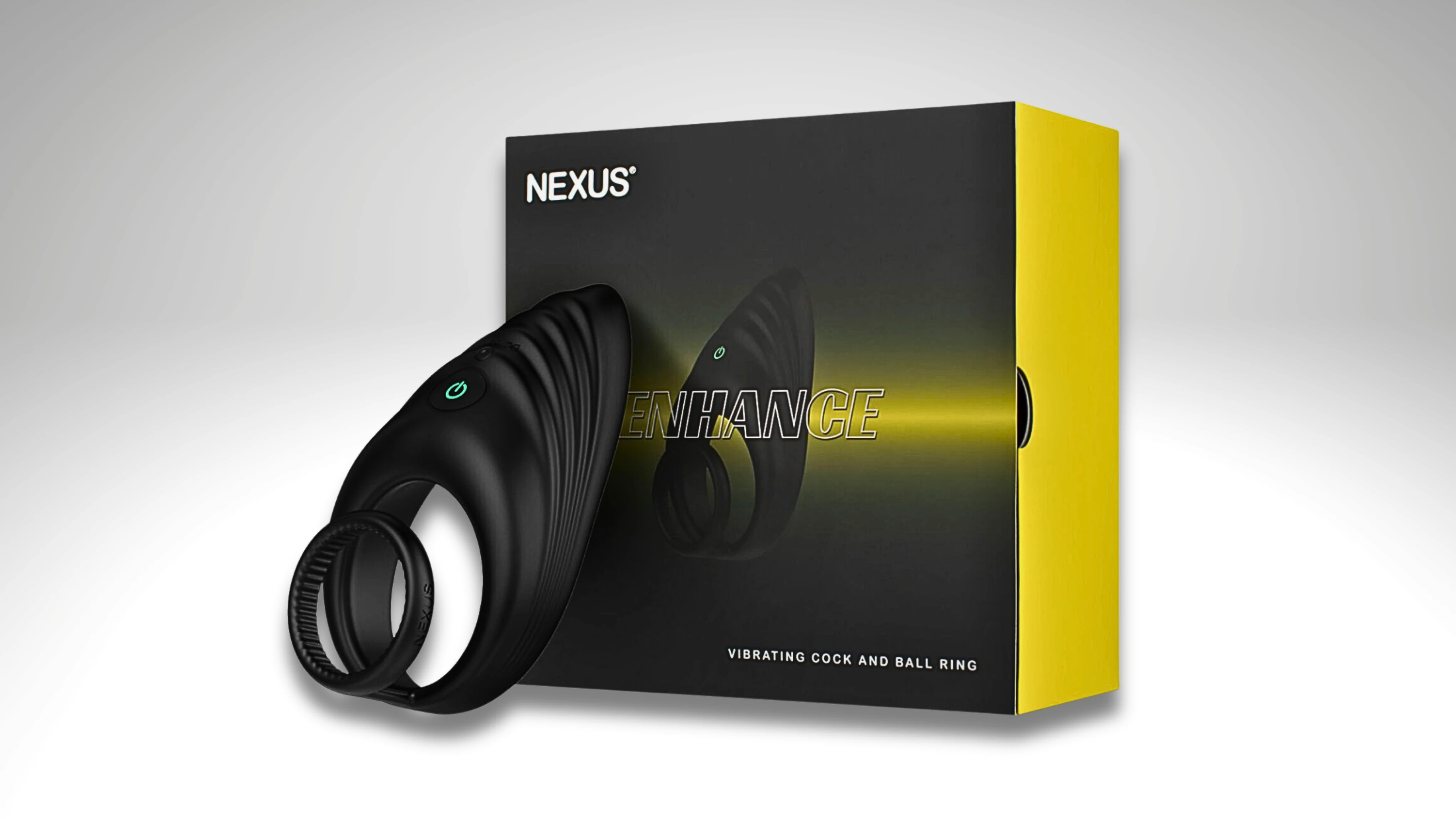 на фото зображене ерекційне віброкільце для чоловіків Nexus з коробкою