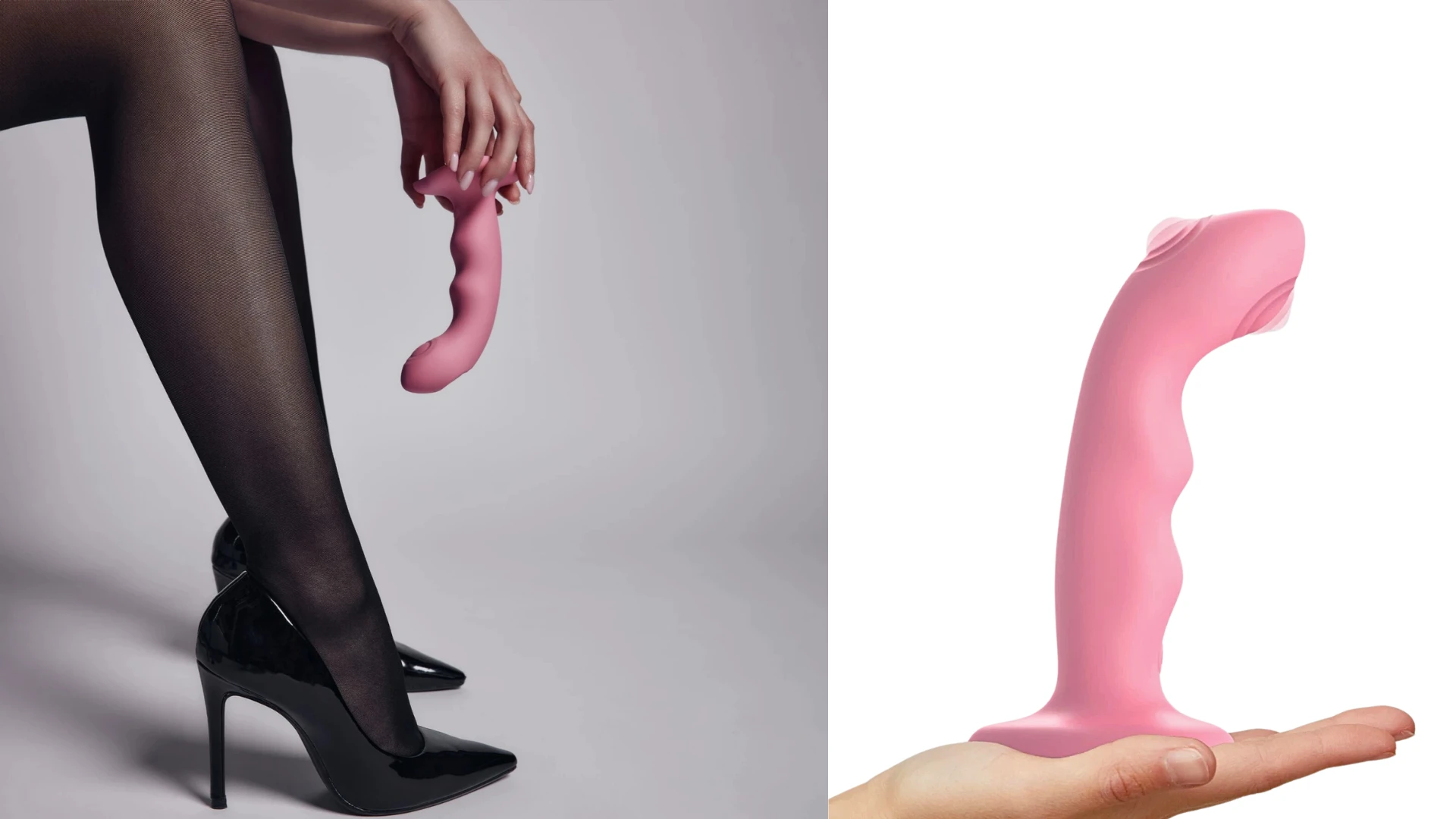 изображен розовые фаллоимитаторы с вибрацией в женской руке