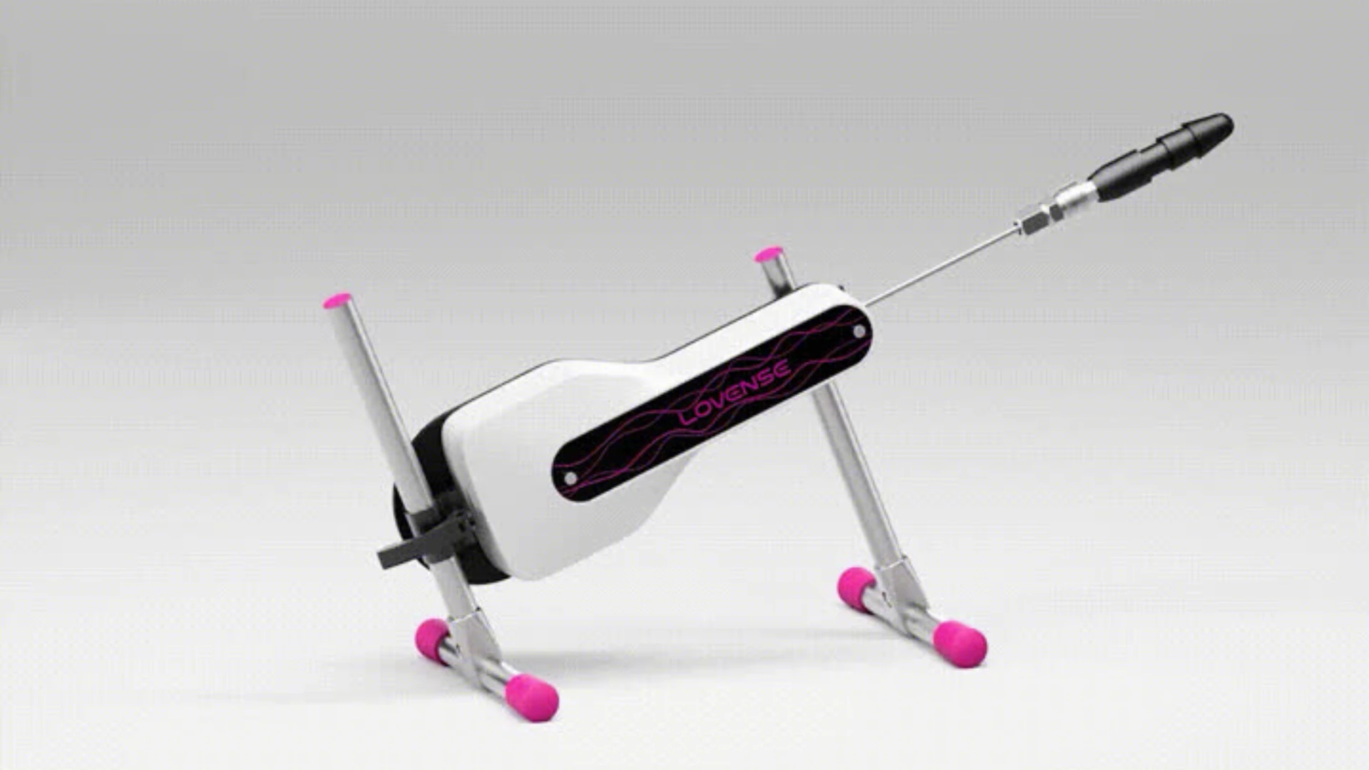 на сером фоне изображена сексмашина для женщин бренда Ловенс
