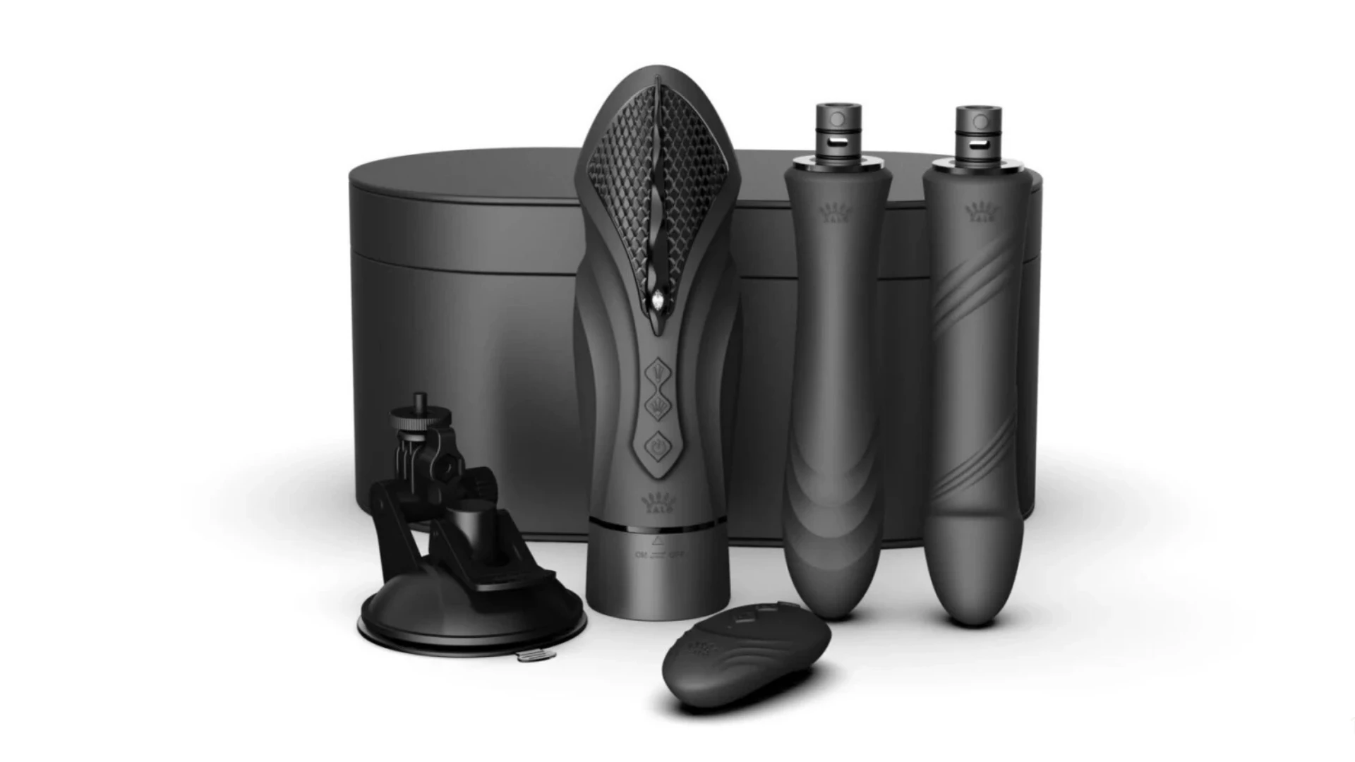 сексмашина чорного кольору бренду Zalo з коробкою