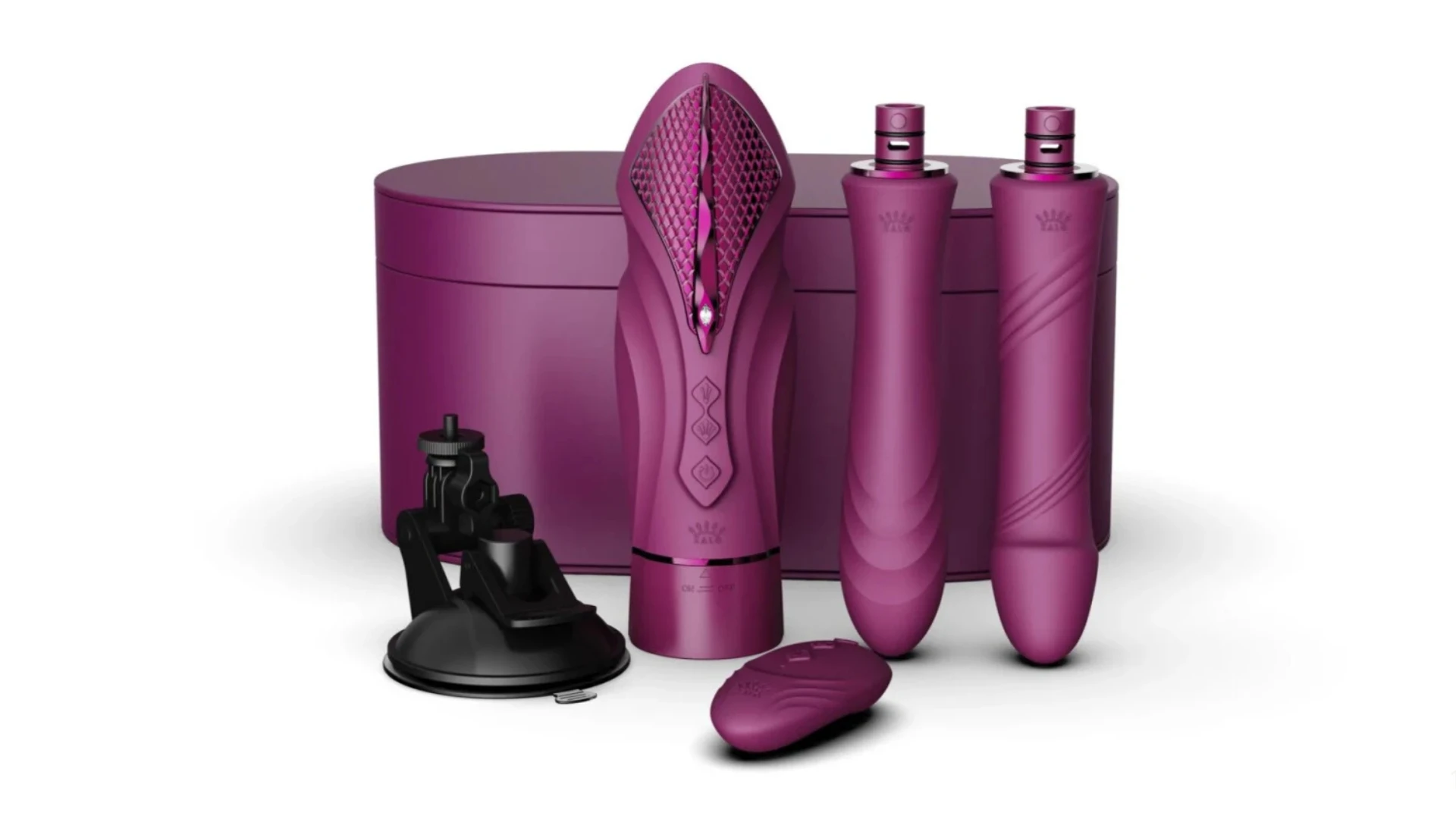 изображена компактная секс машина бордового цвета бренда Zalo