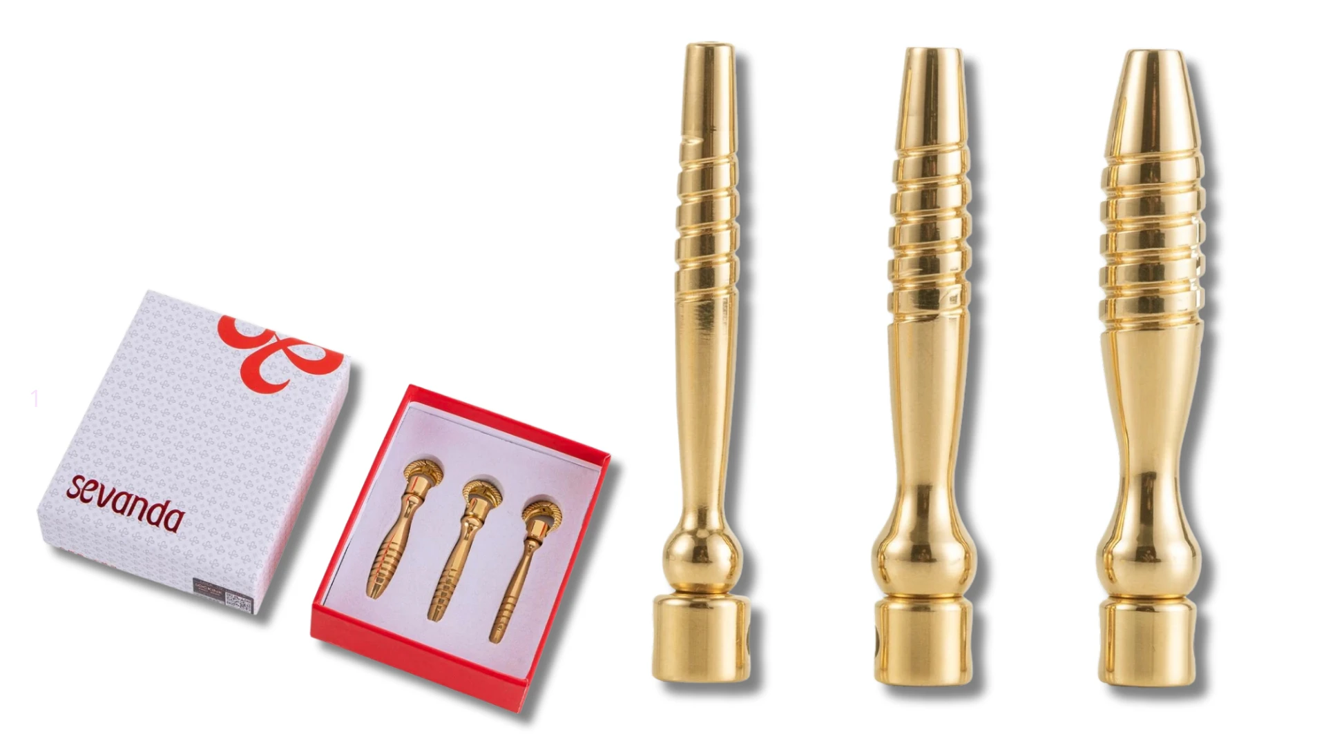 на фото зображений набір уретральних стимуляторів розширювачів для сексу золотистого кольору з коробкою