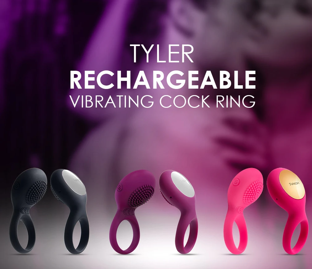 на фото изображены эрекционные кольца для пениса Svakom Tyler разных цветов