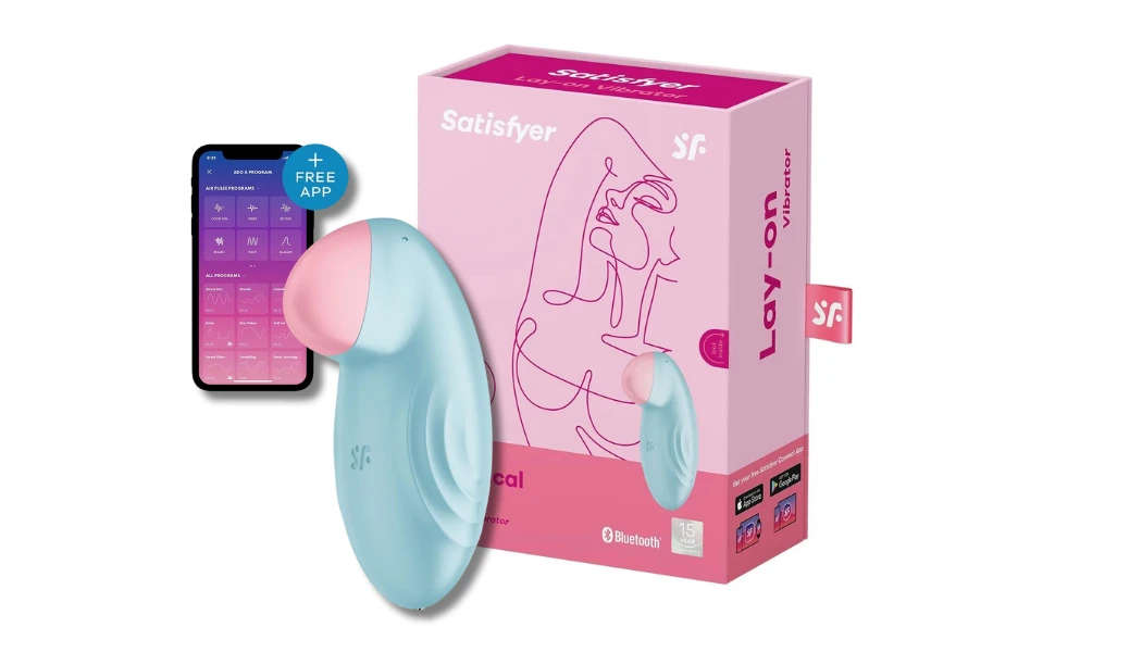 на фото зображено міні вібратор вібропуля  Satisfyer Tropical з коробкою