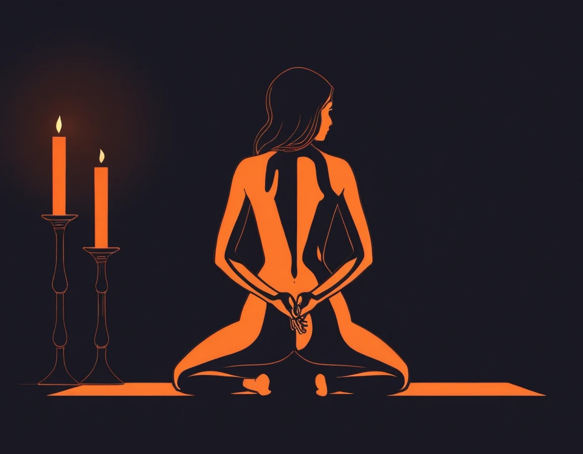 намальована еротична атмосфера. Жінка роздягнена