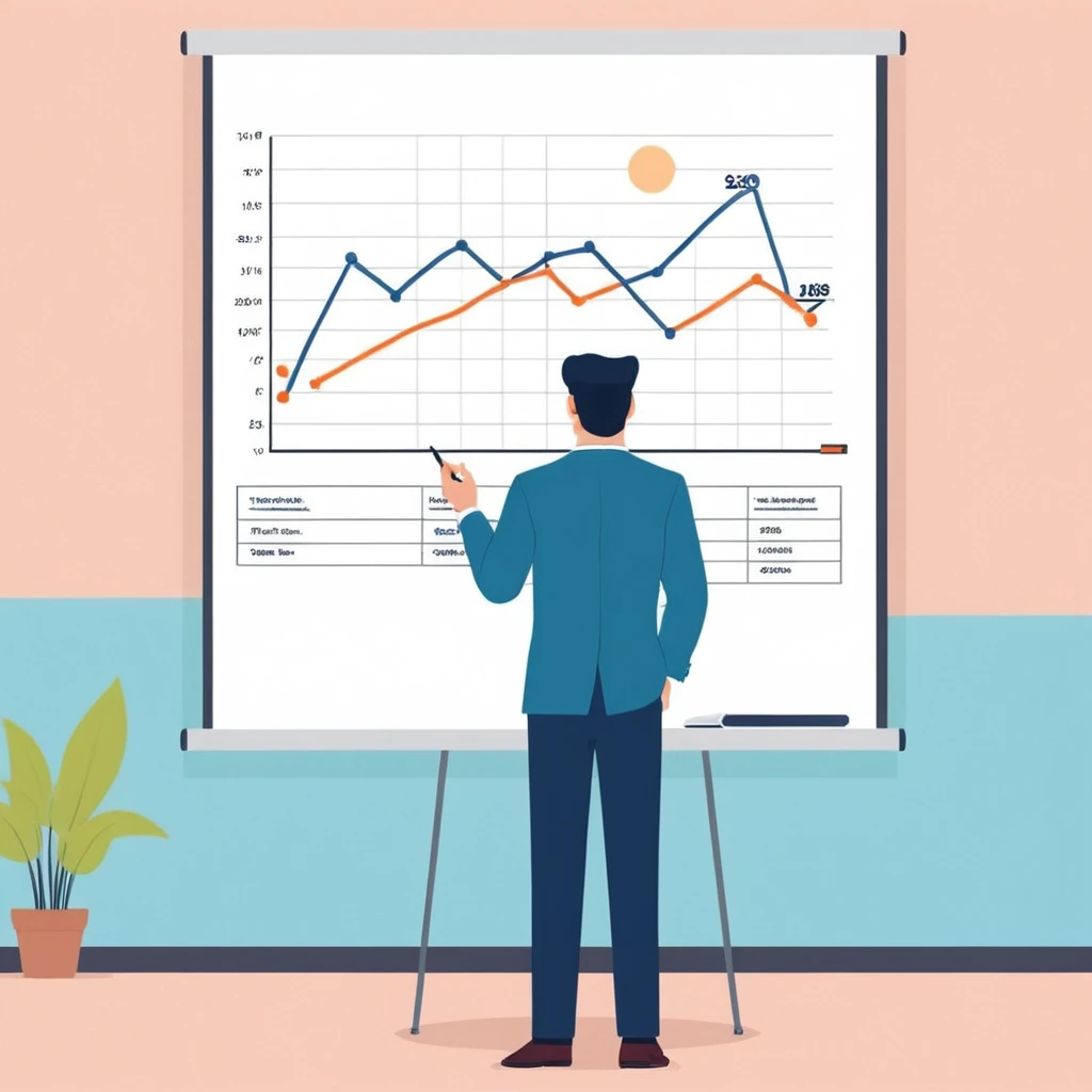 на малюнці зображений чоловік, який розглядає графіки заробітку OnlyFans