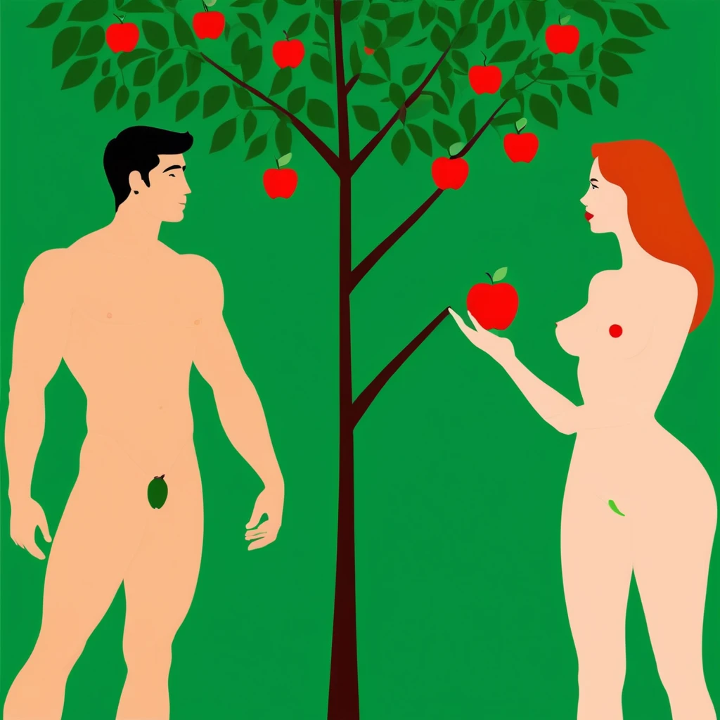 Перший секс - Адам та Єва з яблуком