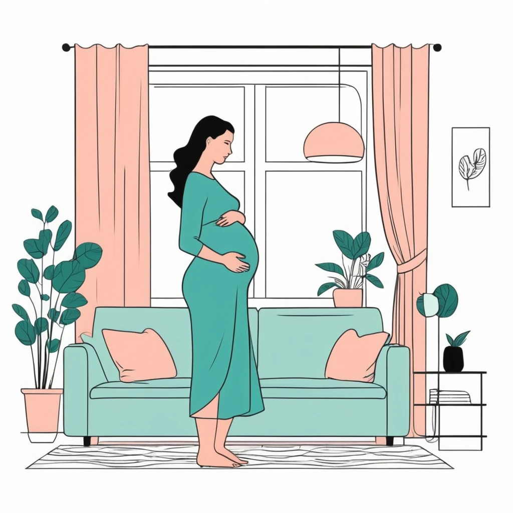 Вагітна жінка в кімнаті