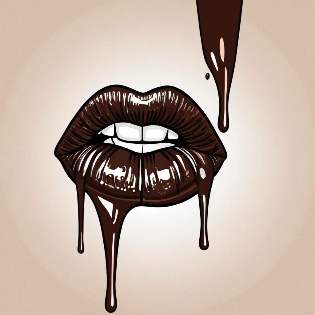 Губи в шоколаде нарисованные